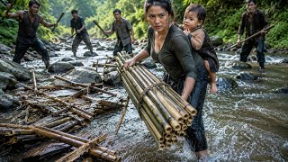 106_ Mothers Raft Destroyed By Bad Guys - Going To The Stream To Trap Fish With Giant Bam