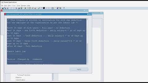 Part 5  Sick Leave Deduction - Fast Formula