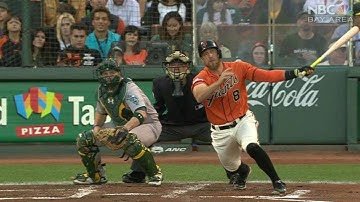 OAK@SF: Pence lines an RBI double to left-center