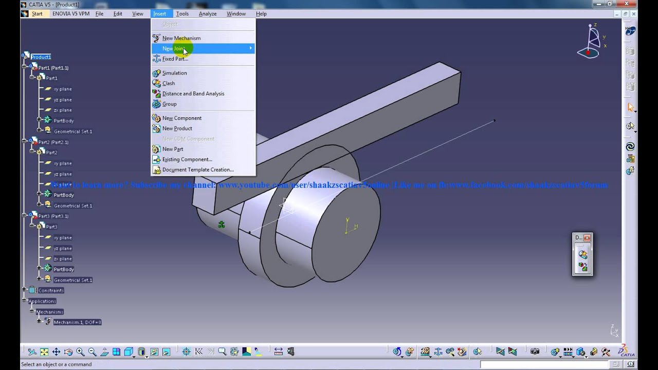 Catia V5 Tutorials, Rack & Pinion Mechanism Simulation P4, Digital Mockup