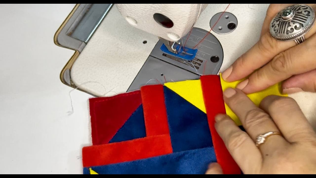 🔥 Дәстүрлі түстердегі геометриялық құрақ | Өте әдемі өрнек!🔥 Яркий геометрический лоскутный блок