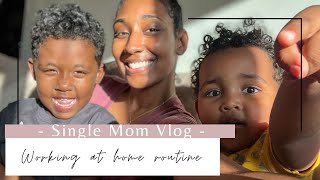 REALISTIC work from home routine with kids (working 95) // Single Mom Vlog 29