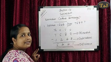 CBSE Maths, STD - 4, Chapter - 4, Subtraction. (part -1)