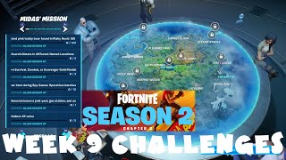 (Chapter 2) ALL Week 9 Challenges Guide - Season 2 - Fortnite Battle Royale (Midas Mission Pt 1)