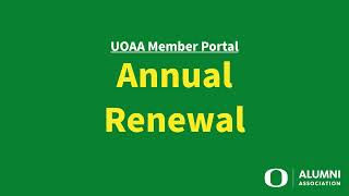 Member Portal Tutorial Annual Membership Renewal