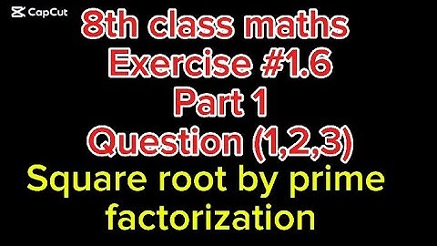 8th Class Maths Exercise 1.6 Part 1 | Square Root by Prime Factorization | Easy Solutions