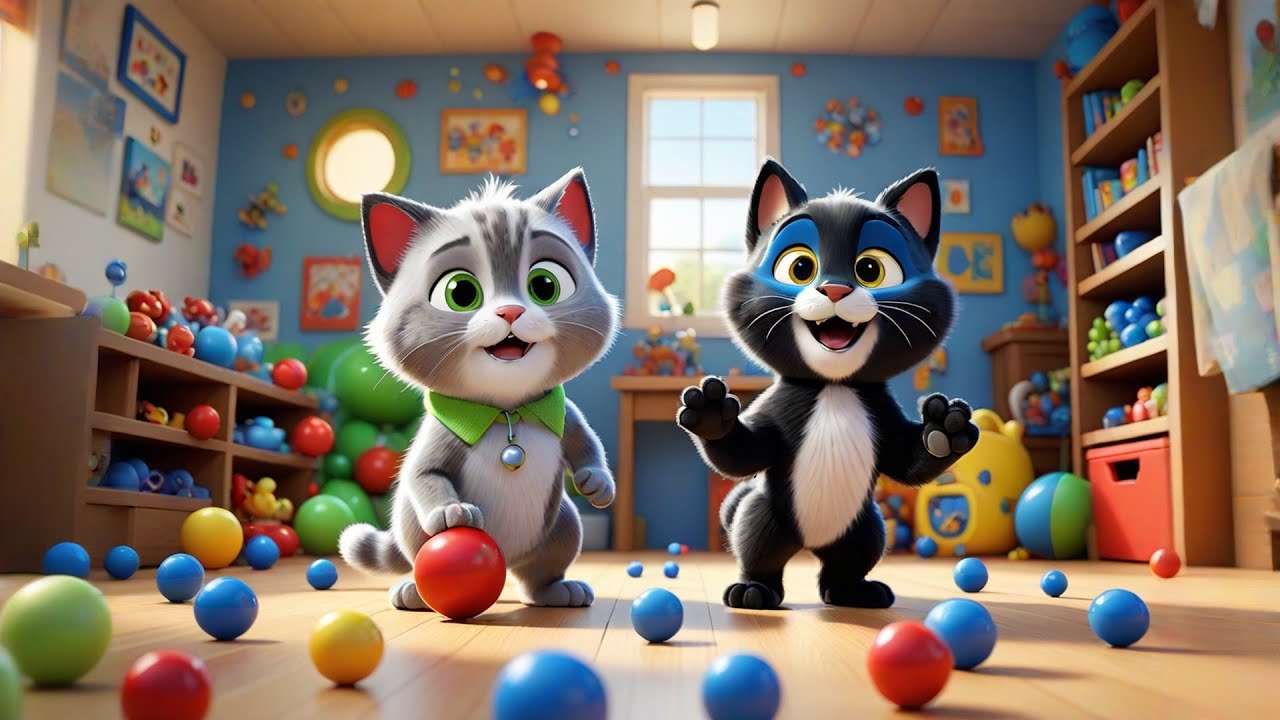 Three Clever Cats Sort and Match | Learning Shapes  Colors Song for Kids | Nursery Rhymes and Videos