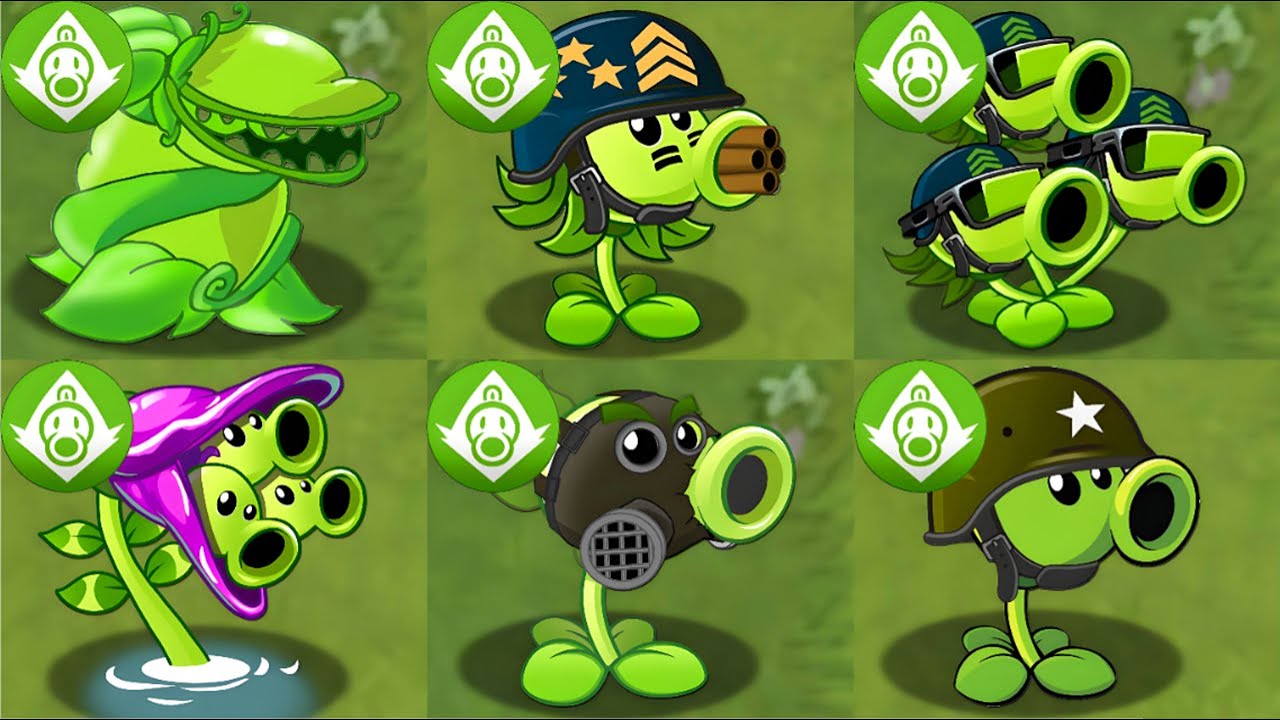 Plants vs. Zombies 2 Mod: All GREEN PEA Plants Power-Up! vs PvZ 2 All ...