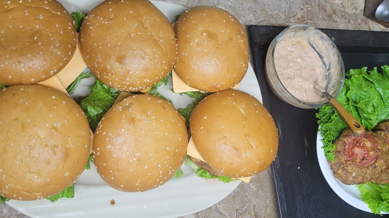 chicken Burger recipe with sauce 