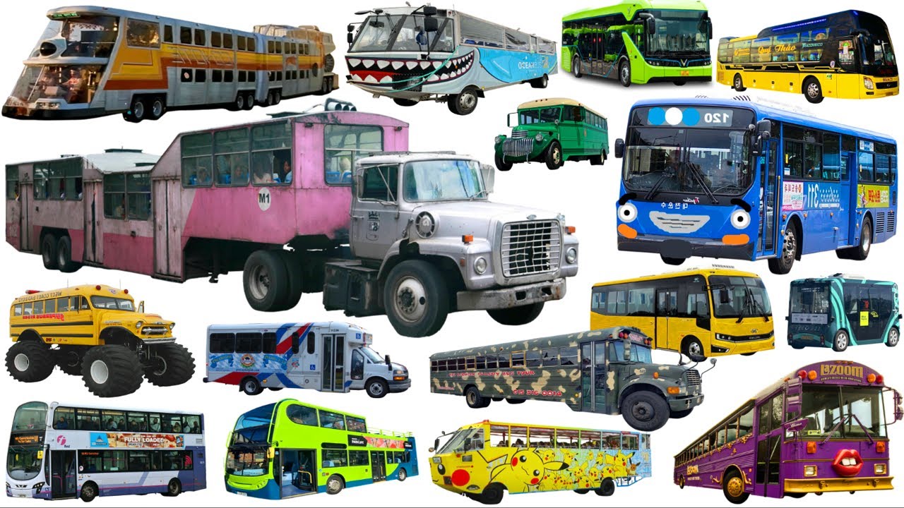 Школьный автобус Monster, Полицейский автобус, Автобус Tayo, Автобус скорой помощи, Троллейбус | ...