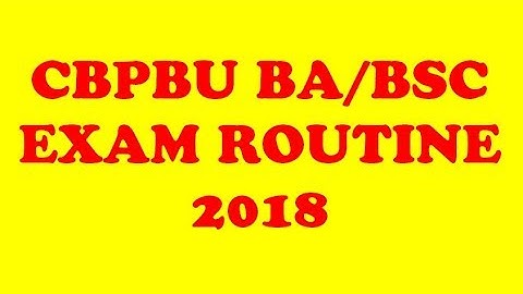 CBPBU ROUTINE FOR BA, B.SC, B.Com || By TL Barta