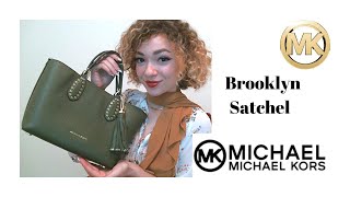 brooklyn small leather satchel michael kors