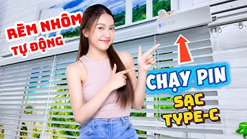 Rèm Cửa Tự Động Dùng Pin Sạc - Lắp Rèm Kéo Cửa Sổ Dùng Rèm Sáo Nhôm Không Khoan Tường Này