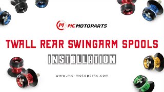 How to install TWALL swingarm spools paddock stand bobbins | MC Motoparts