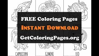 Free printable zodiac coloring pages