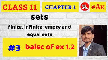#3 sets class 11 in Hindi finite, infinite, empty and equal sets