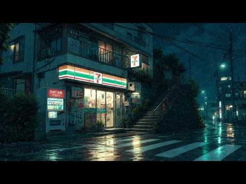 Konbini Lights at Midnight 🌧️ Aesthetic Lofi for Deep Sleep