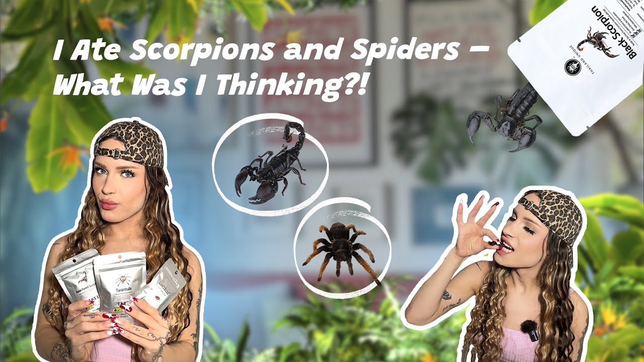 ASMR Eating Dried Scorpions and Spiders | Trans girl tries exotic food 🦂