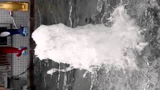 Cascade jet fountain nozzle water test