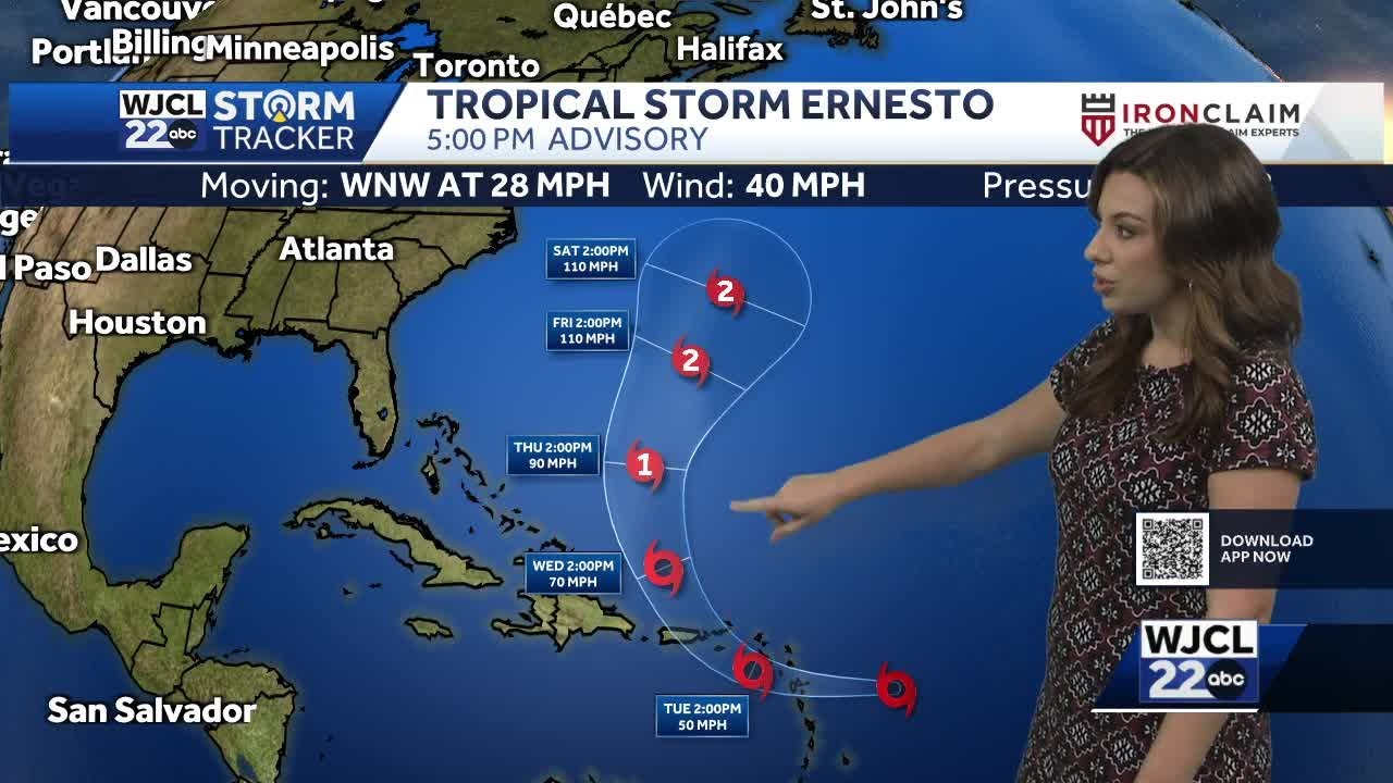 Tropical Storm Ernesto develops - YouTube