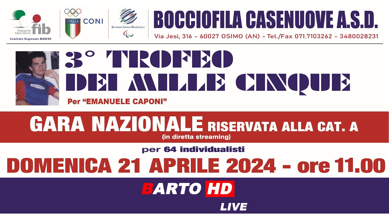 3° Trofeo dei Mille Cinque per Emanuele Caponi - Gara Nazionale individuale