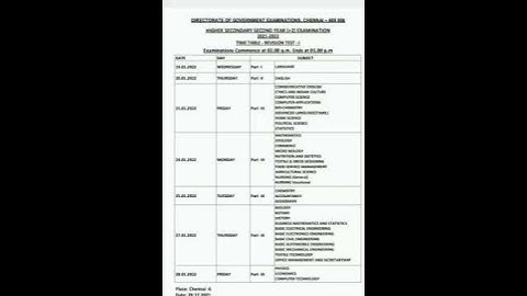 12th std revision 1 time table