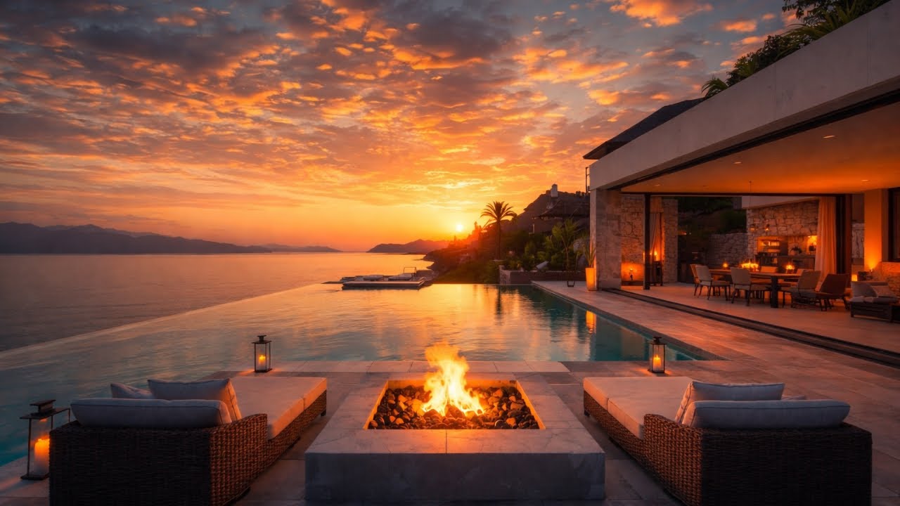 Golden Hour Chillout Lounge Soundscape | Sunset Ambient Music for Relaxation and Study