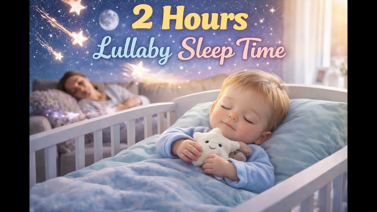2 Hours Lullaby Sleep Time 🌙 Baby Deep Sleep Visual | Silent Night Nursery 
