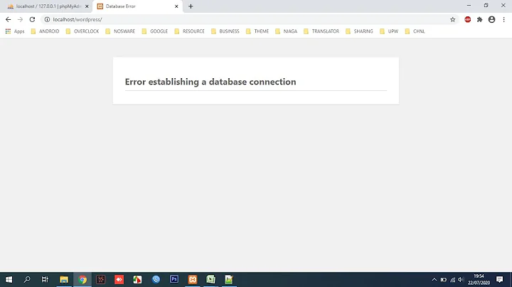 How to Solve error establishing a database connection