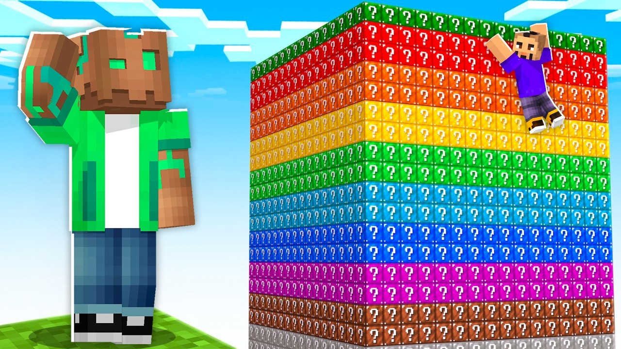 Sobreviví 100 DÍAS en UN CHUNK de LUCKY BLOCKS en Minecraft!