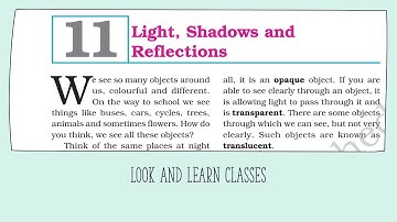 Class 6 Chapter 11 part 3 Light, shadow and reflection