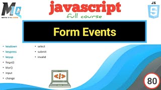 Javascript Form Events // with basic events Urdu Hindi
