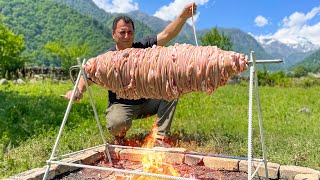 Chef Tavakkul Cooks Turkish Dish of Lamb Intestines! Best Turkish Street Food in Wilderness