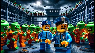 Zombie Pandemic: Threat of POLICE in ZOMBIE APOCALYPSE prison - Lego Zombie attack