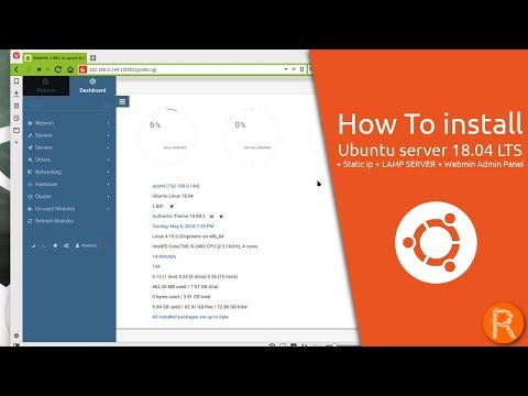 How To install Ubuntu server 18.04 LTS + Static ip + LAMP SERVER + Webmin Admin Panel