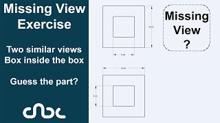 Missing view exercise | Two similar views - box inside the box | guess the part.