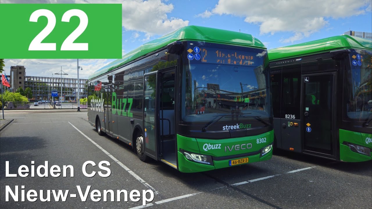 Qbuzz lijn 22: Leiden Centraal Station - Nieuw-Vennep Station | Qbuzz ZHN | Qbuzz 8302 | 2025