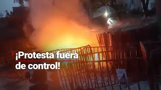 Protestas pro Palestina en la Embajada de Israel en México se salieron de control y hubo DESTROZOS