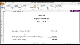 Contoh soal variable costing beserta penyelesaiannya