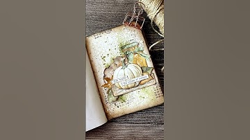 mini art journal - stencil, paste, inks and more 🎃 🍂