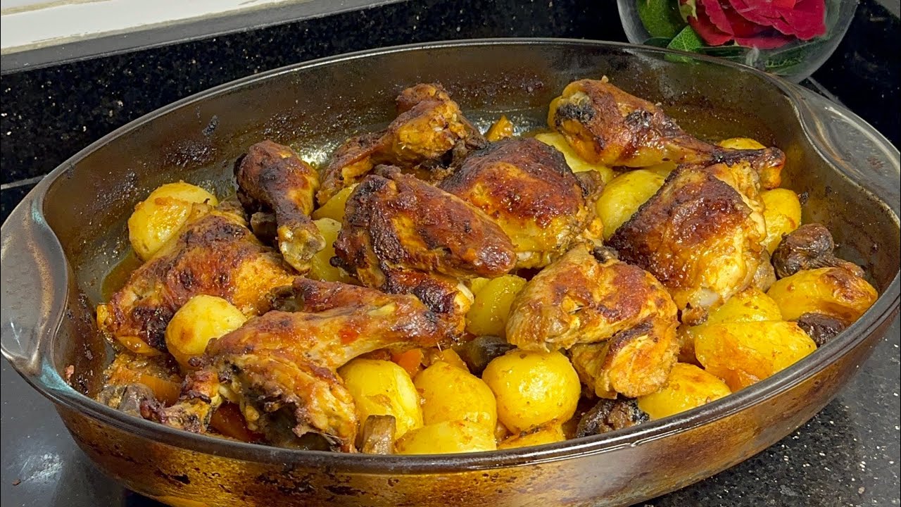 دجاج بالخضر في الفرن بطريقة خطيرة😋الطعم لا يقاوم بمكونات بسيطة 
