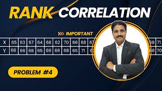 RANK CORRELATION | CORRELATION BY RANK SOLVED PROBLEM 4 @TIKLESACADEMY