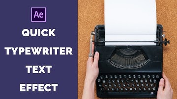 Beginner QUICK TYPEWRITER TEXT EFFECT Tutorial in After Effects [EASY]