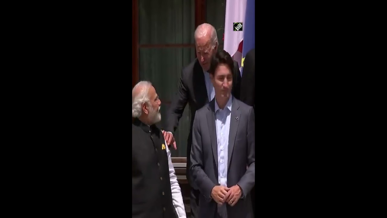 US President Joe Biden Walks Up To PM Modi Greet Him