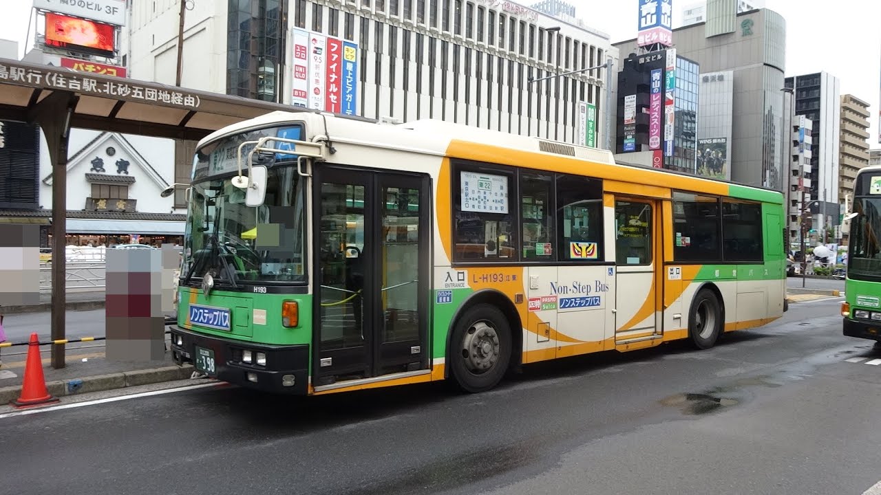 3DFHD】都営バス L-H193(NISSAN UA-F) 東22 錦糸町駅⇒東陽町駅