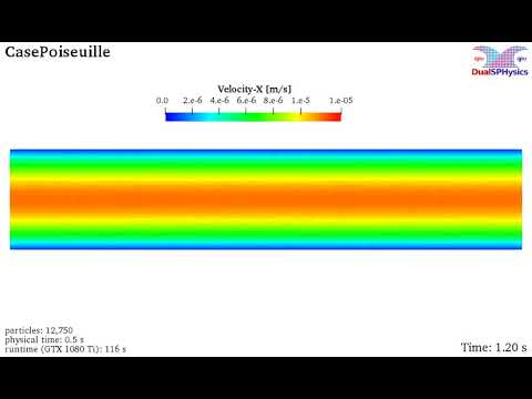 DualSPHysics example: CasePoiseuille