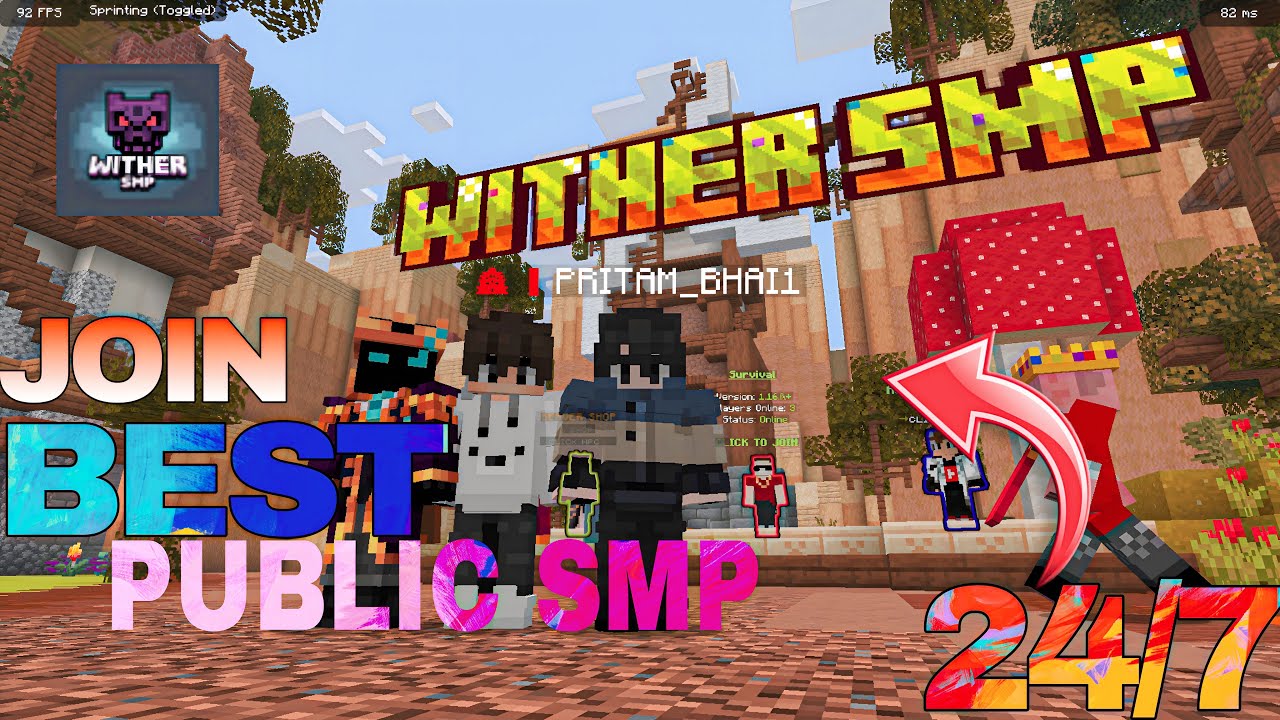 JOIN MINECRAFT SERVER FREE l WITHER SMP #withersmp #asia - YouTube