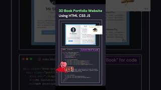 3D Book portfolio website using HTML, CSS and Javascript @CodeGlobal #portfoliowebsite #htmlcss