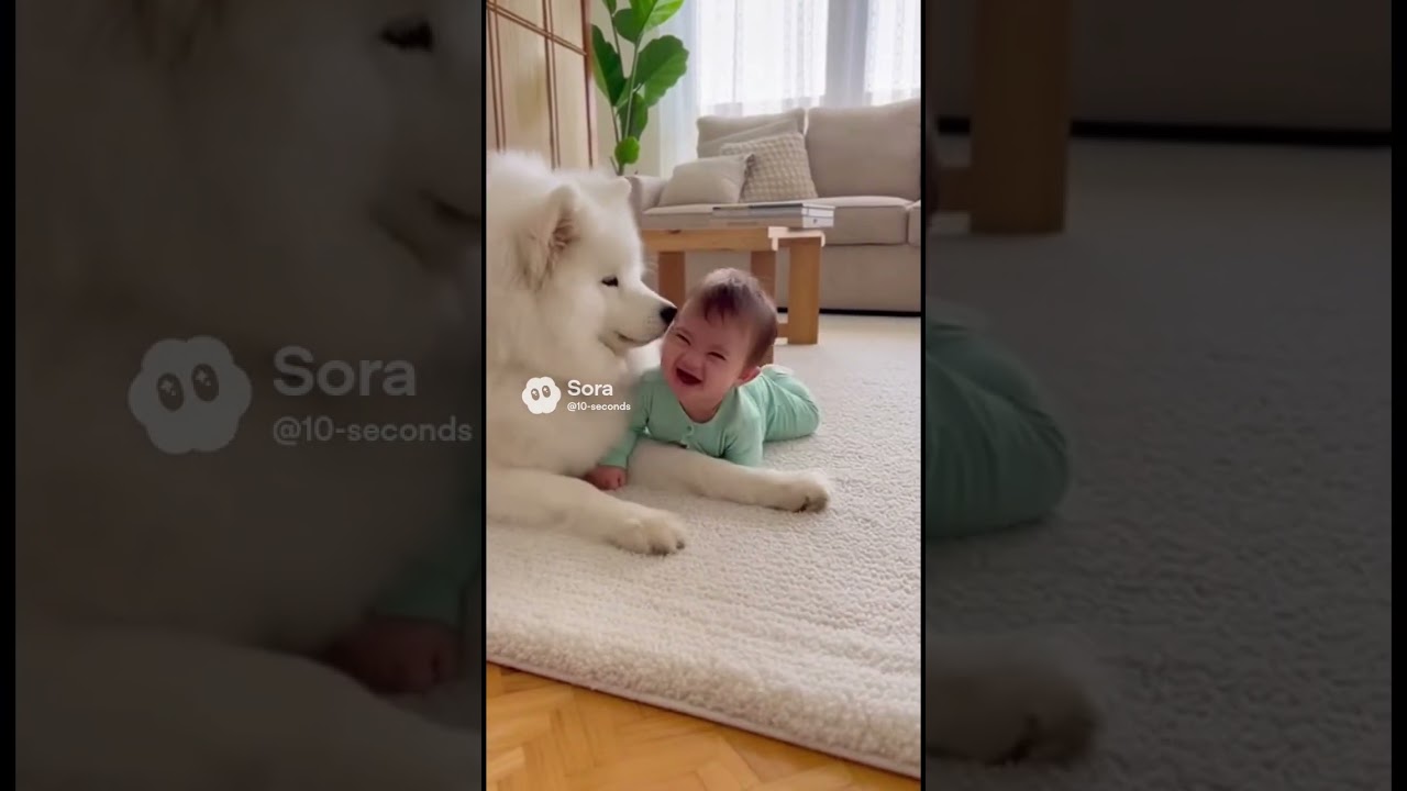 最強の二人😂 Wait for the Samoyed's reaction... it’s too pure! ❤️