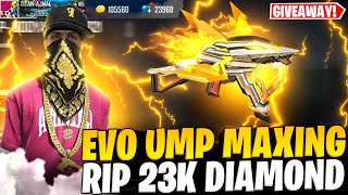 I Got New Evo Ump - Booyah Day 🔥 Maxing New Evo Ump Gun Skin 😮 Rip 23,000 Diamonds 😱 Giveaway